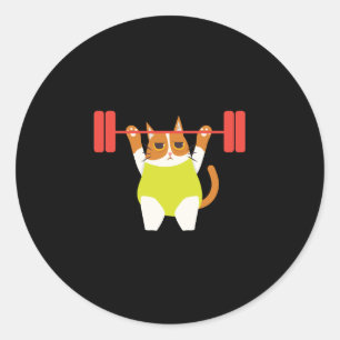 Sticker Rond Poids du chat Lifting Amusant Amoureux des chats e