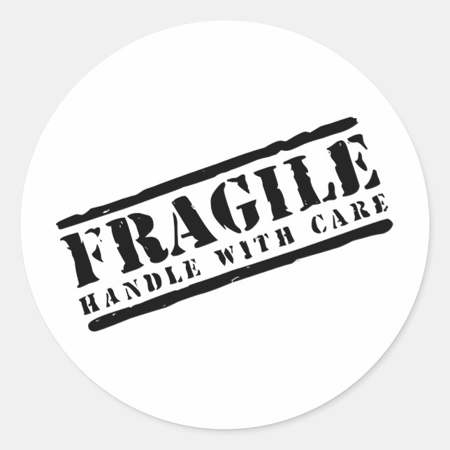 Sticker Rond Poignée fragile avec conception soignée (Devant)