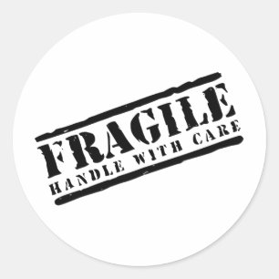 Sticker Rond Poignée fragile avec conception soignée