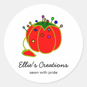 Sticker Rond Poignée rouge de mer Cushion Seamstress