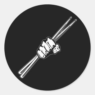 Sticker Rond Poignées de tambour Pointe de poing