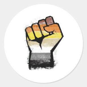 Sticker Rond Poing de protestation d'ours