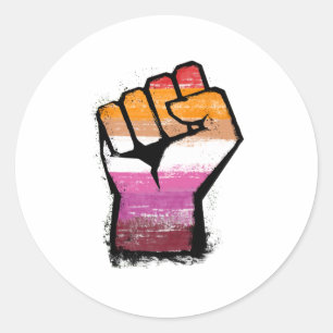 Sticker Rond Poing de protestation lesbienne