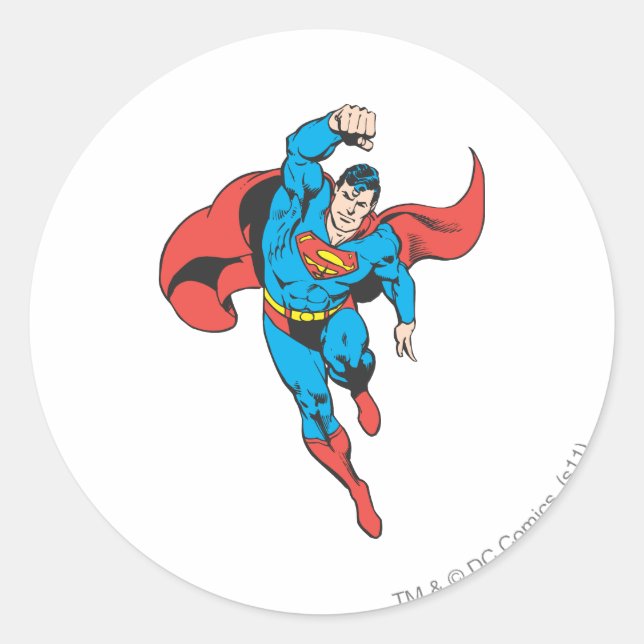 Sticker Rond Poing gauche Superman levé (Devant)