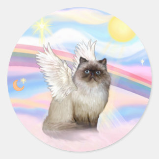 Sticker Rond Point Chocolat Himalaya Chat Angel