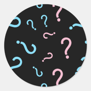 Sticker Rond Point de question Genre Revedette Party Noir
