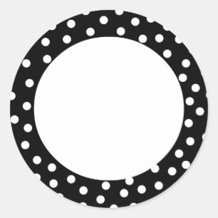 Sticker Rond Point Polka noir et blanc