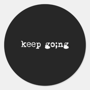 Sticker Rond Point-virgule Continuer Sensibilisation à la santé
