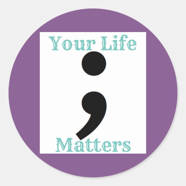 Sticker Rond Point-virgule sur la prévention du suicide (Devant)