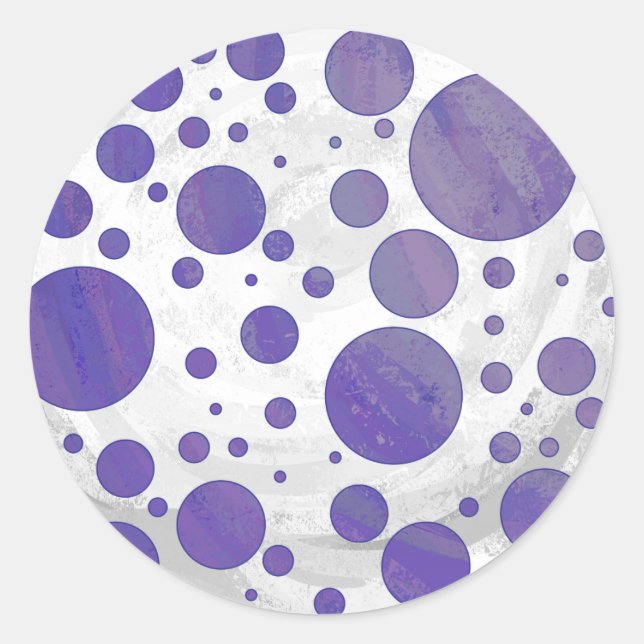 Sticker Rond Pointe Polka Smear Blueberry (Devant)