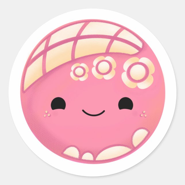 Sticker Rond Pointe rose Concha (Devant)