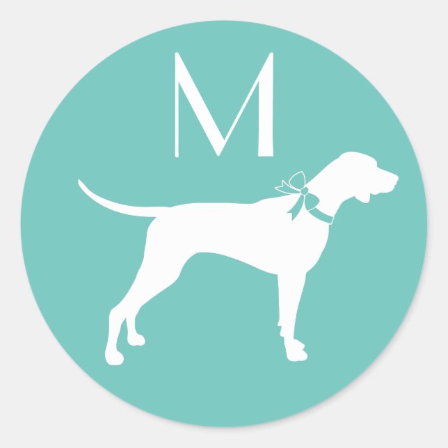 Sticker Rond Pointer Chien Chien Chiot Anglais Setter (Devant)