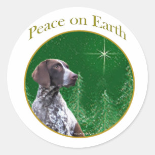 Sticker Rond Pointeur allemand - Paix