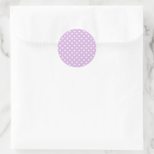 Sticker Rond Pointillés Classiques Blanc - Lilas Doux