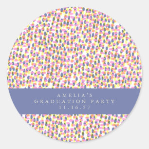 Sticker Rond Points Abstraits colorés - Partie de graduation Pe