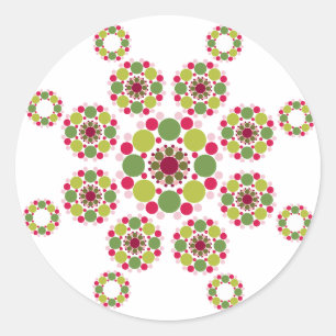 Sticker Rond Points colorés Festif Noël Star Chic Holiday