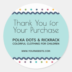 Sticker Rond Points Colorés Merci pour Votre Achat
