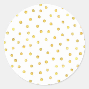 Sticker Rond Points élégants de confettis de feuille d'or