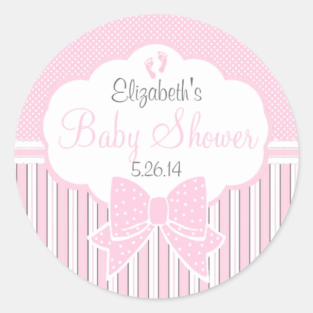 Sticker Rond Points et Baby showers roses (Devant)