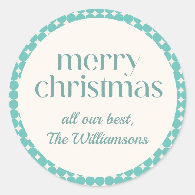 Sticker Rond Points géométriques verts Turquoises de la Monnaie (Devant)