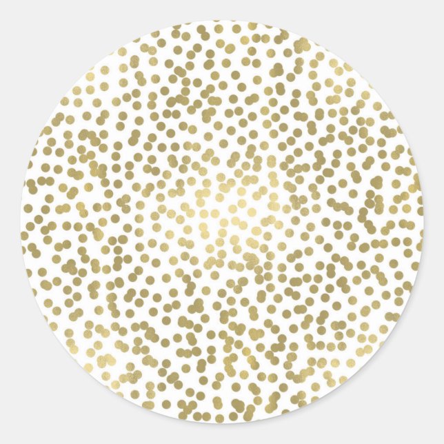 Sticker Rond Points or blanc et brillant Confetti Elegant glam  (Devant)
