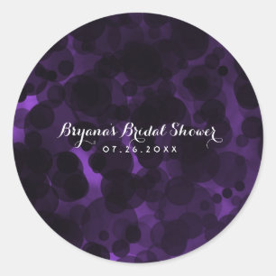 Sticker Rond Points violets et noirs Faveur personnalisée de fê