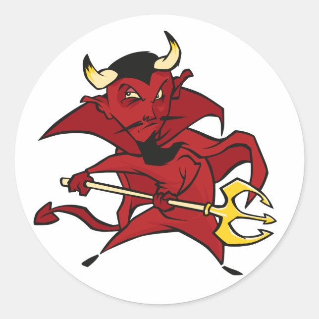 Sticker Rond Pointy Red Devil (Devant)
