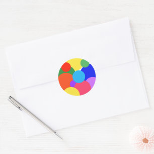 Sticker Rond Pois arc-en-ciel
