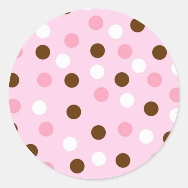 Sticker Rond Pois Brown et roses (Devant)