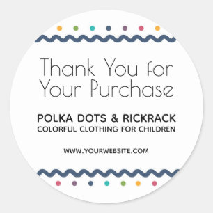 Sticker Rond Pois colorés et Rickrack