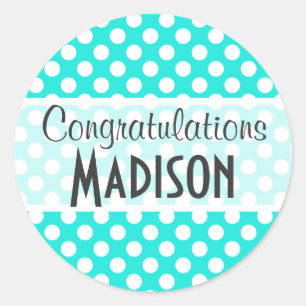 Sticker Rond Pois couleur Aqua