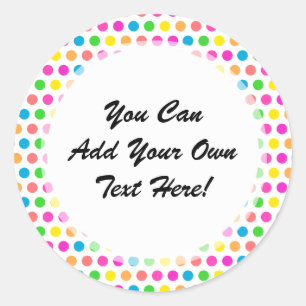 Sticker Rond Pois de couleur arc-en-ciel amusant Motif heureux