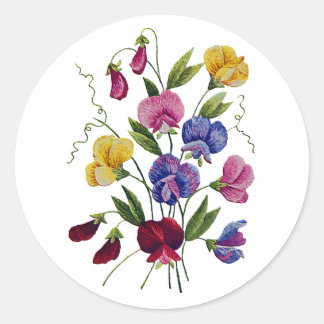 Sticker Rond Pois doux colorés brodés