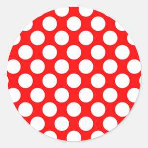 Sticker Rond Pois en rouge