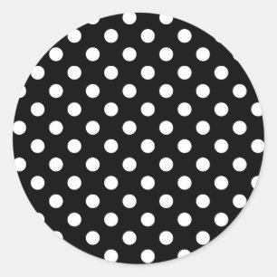 Sticker Rond Pois grand - blanc sur noir