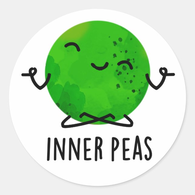 Sticker Rond Pois intérieurs amusant Méditant touron de pois (Devant)