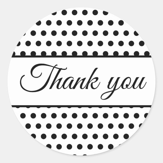 Sticker Rond Pois noir blanc (Devant)