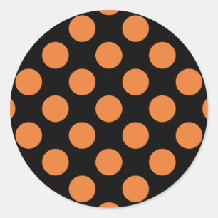 Sticker Rond Pois noir et orange