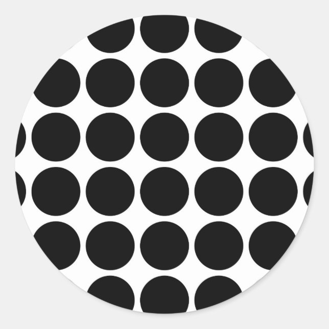 Sticker Rond Pois noirs en blanc (Devant)
