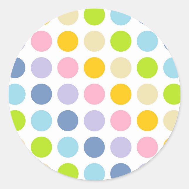 Sticker Rond Pois Pastel Rainbow (Devant)