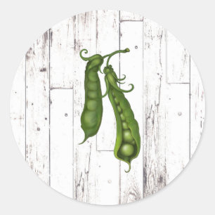 Sticker Rond Pois Pois Pod Bois blanc Baby shower rustique
