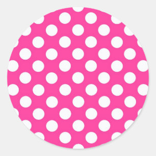 Sticker Rond Pois rose