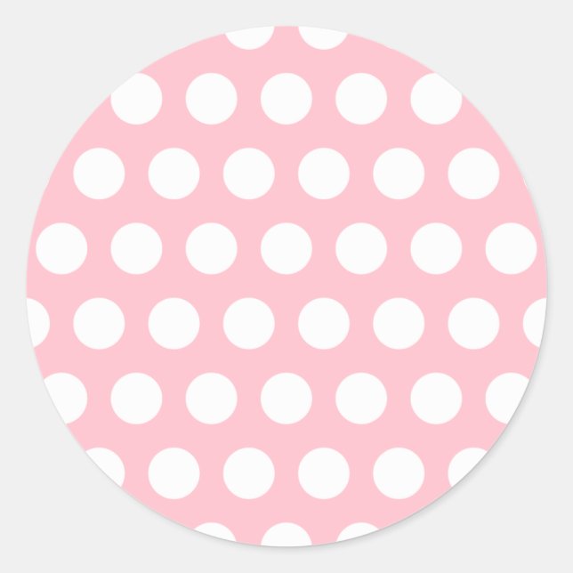 Sticker Rond Pois rose et blanc (Devant)