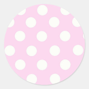 Sticker Rond Pois rose pastel
