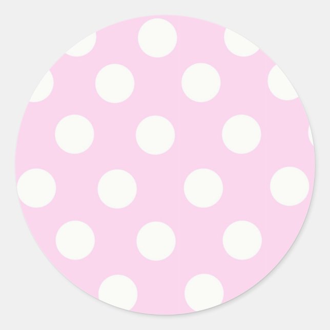 Sticker Rond Pois rose pastel (Devant)