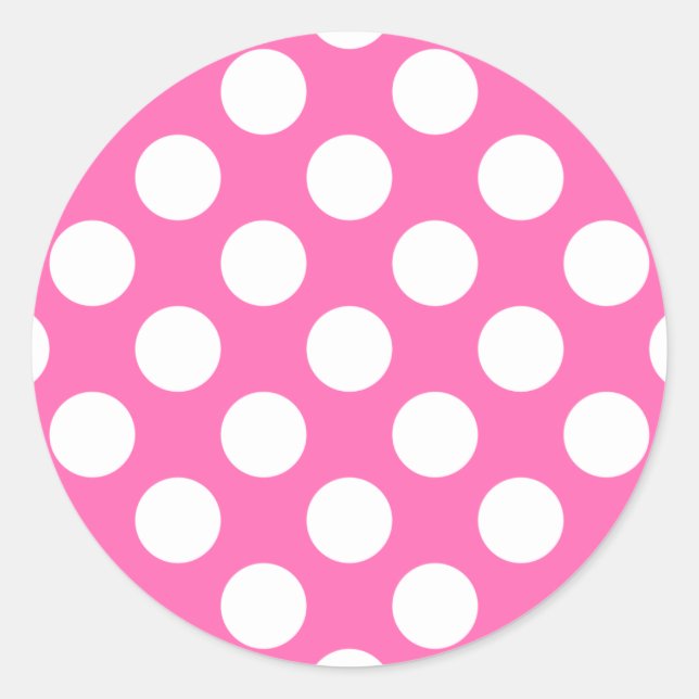 Sticker Rond Pois roses chauds (Devant)