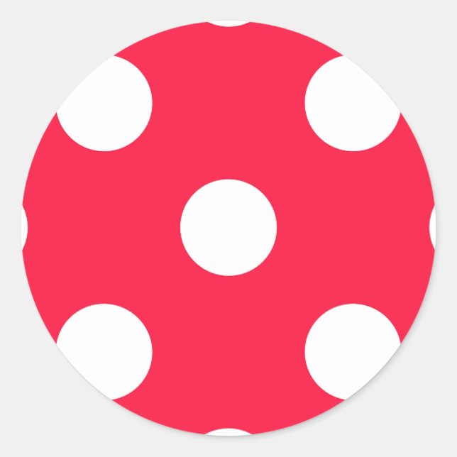 Sticker Rond Pois rouges et blancs (Devant)