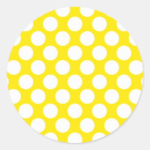 Sticker Rond Pois sur Jaune