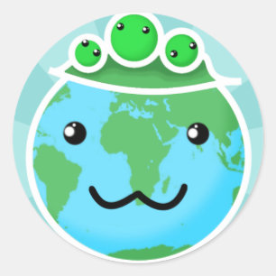 Sticker Rond Pois sur terre (paix sur terre)