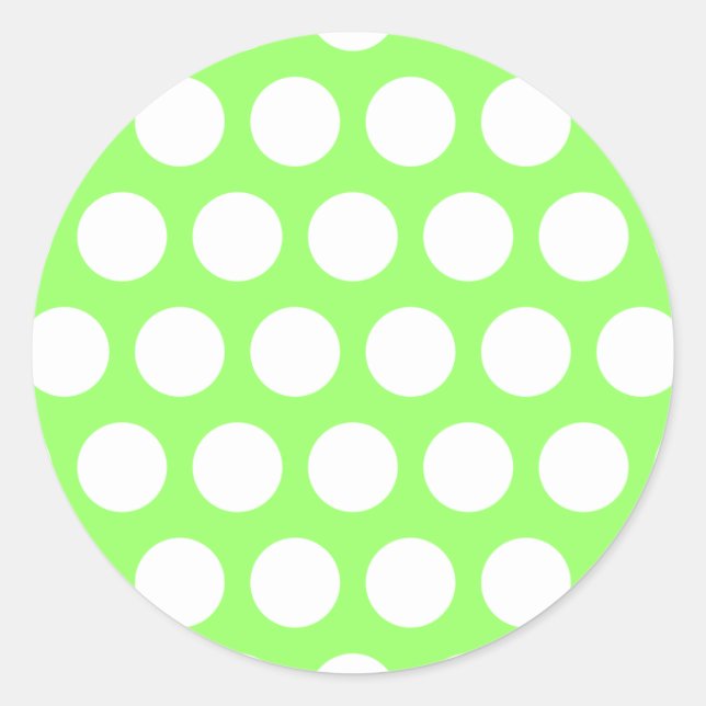 Sticker Rond Pois verts et blancs (Devant)